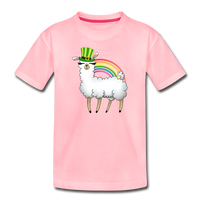 Lucky Llama Toddler Premium T-Shirt - pink