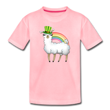 Lucky Llama Toddler Premium T-Shirt - pink