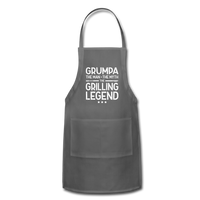Grumpa the Man the Myth the Grilling Legend Adjustable Apron - charcoal