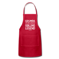 Grumpa the Man the Myth the Grilling Legend Adjustable Apron - red