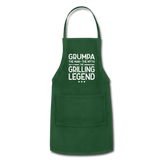 Grumpa the Man the Myth the Grilling Legend Adjustable Apron - forest green