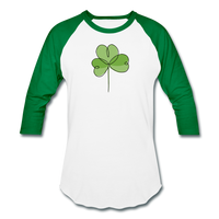 Doodle Shamrock Baseball T-Shirt - white/kelly green