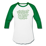 Irish Blessing May the Road Rise to Meet You Baseball T-Shirt - white/kelly green