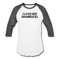 I Love Her Shamrocks Baseball T-Shirt - white/charcoal