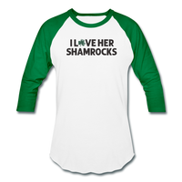I Love Her Shamrocks Baseball T-Shirt - white/kelly green