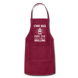 Stand Back Papa Joe Is Grilling Adjustable Apron - burgundy