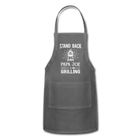 Stand Back Papa Joe Is Grilling Adjustable Apron - charcoal