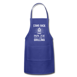 Stand Back Papa Joe Is Grilling Adjustable Apron - royal blue