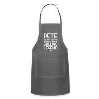 Pete the Man the Myth the Grilling Legend Adjustable Apron - charcoal