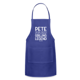 Pete the Man the Myth the Grilling Legend Adjustable Apron - royal blue