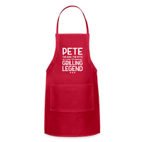 Pete the Man the Myth the Grilling Legend Adjustable Apron - red