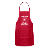 Stand Back Papou Is Grilling Adjustable Apron - red