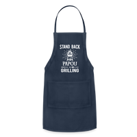 Stand Back Papou Is Grilling Adjustable Apron - navy