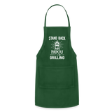 Stand Back Papou Is Grilling Adjustable Apron - forest green