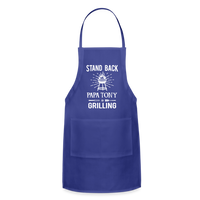 Stand Back Papa Tony Is Grilling Adjustable Apron - royal blue