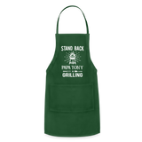 Stand Back Papa Tony Is Grilling Adjustable Apron - forest green