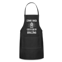 Stand Back Grandbob Is Grilling Adjustable Apron - black