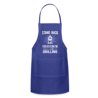 Stand Back Grandbob Is Grilling Adjustable Apron - royal blue