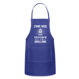 Stand Back Grandbob Is Grilling Adjustable Apron - royal blue