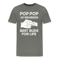 Pop Pop and Grandson Best Buds for Life Men's Premium T-Shirt - asphalt gray