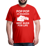 Pop Pop and Grandson Best Buds for Life Men's Premium T-Shirt - red