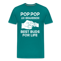 Pop Pop and Grandson Best Buds for Life Men's Premium T-Shirt - teal