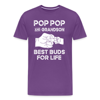 Pop Pop and Grandson Best Buds for Life Men's Premium T-Shirt - purple