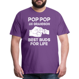 Pop Pop and Grandson Best Buds for Life Men's Premium T-Shirt - purple