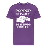Pop Pop and Grandson Best Buds for Life Men's Premium T-Shirt - purple