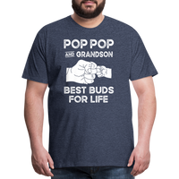 Pop Pop and Grandson Best Buds for Life Men's Premium T-Shirt - heather blue
