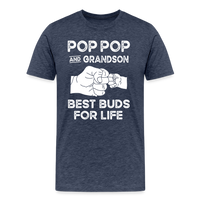 Pop Pop and Grandson Best Buds for Life Men's Premium T-Shirt - heather blue