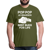 Pop Pop and Grandson Best Buds for Life Men's Premium T-Shirt - olive green