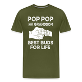 Pop Pop and Grandson Best Buds for Life Men's Premium T-Shirt - olive green