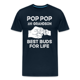 Pop Pop and Grandson Best Buds for Life Men's Premium T-Shirt - deep navy