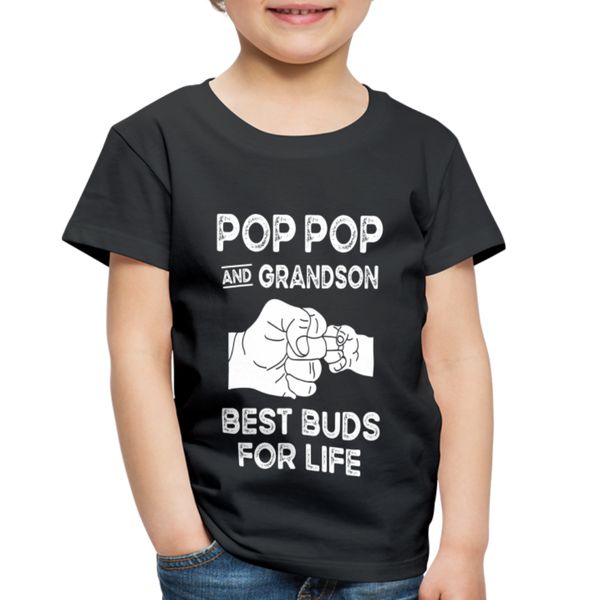 Pop Pop and Grandson Best Buds for Life Toddler Premium T-Shirt - black