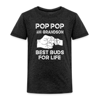 Pop Pop and Grandson Best Buds for Life Toddler Premium T-Shirt - charcoal grey