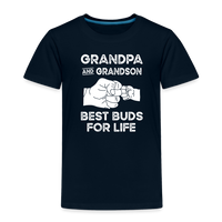 Grandpa and Grandson Best Buds for Life Toddler Premium T-Shirt - deep navy