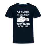 Grandpa and Grandson Best Buds for Life Toddler Premium T-Shirt - deep navy