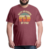 Best Grandpa By Par Men's Premium T-Shirt - heather burgundy