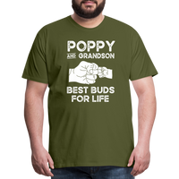 Poppy and Grandson Best Buds for Life Men's Premium T-Shirt - olive green