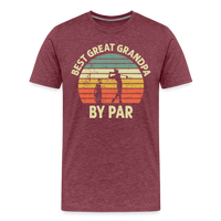 Best Great Grandpa By Par Men's Premium T-Shirt - heather burgundy