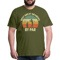 Best Great Grandpa By Par Men's Premium T-Shirt - olive green