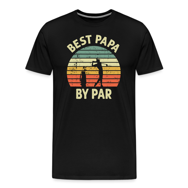 Best Papa By Par Men's Premium T-Shirt - black