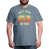 Best Papa By Par Men's Premium T-Shirt - steel blue