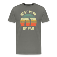 Best Papa By Par Men's Premium T-Shirt - asphalt gray