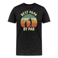 Best Papa By Par Men's Premium T-Shirt - charcoal grey