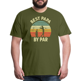 Best Papa By Par Men's Premium T-Shirt - olive green