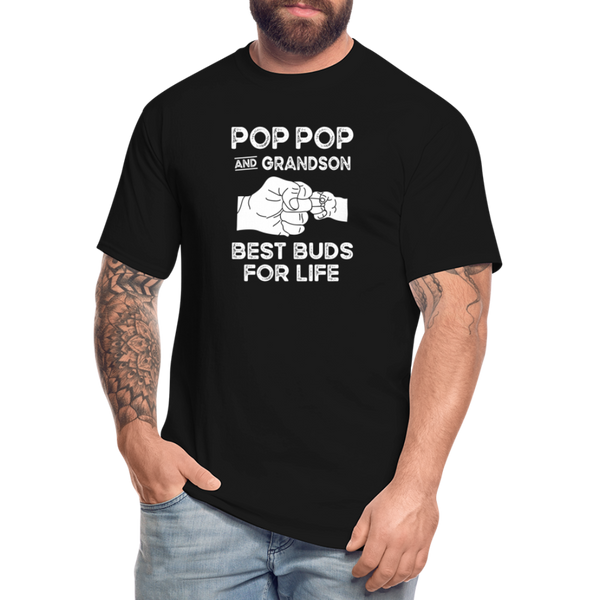 Pop Pop and Grandson Best Buds for Life Men's Tall T-Shirt - black