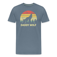 Daddy Wolf Men's Premium T-Shirt - steel blue
