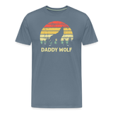 Daddy Wolf Men's Premium T-Shirt - steel blue